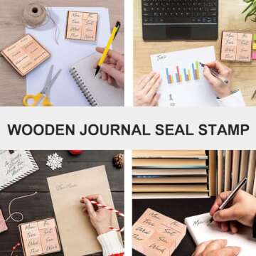 16pcs Retro Wooden Stamps for Creative DIY Crafting