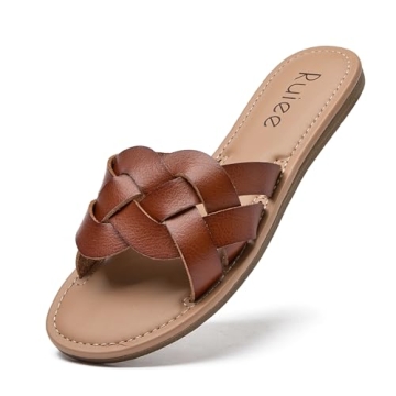 Comfy Women's Braided Flat Slides - Perfect Summer Beach Sandals