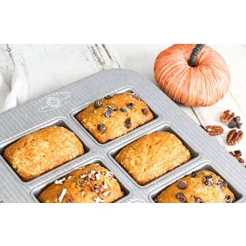 USA Pan Bakeware Aluminized Steel Mini Loaf Pan, 8-Well