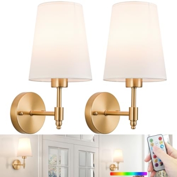 Slywise Battery Wall Sconces Set of Two - Stylish and Rechargeable Lighting Solution