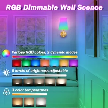 Slywise Wireless Battery Wall Sconces Set of Two