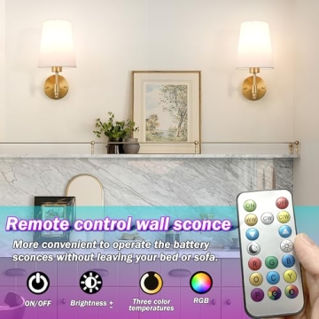 Slywise Wireless Battery Wall Sconces Set of Two