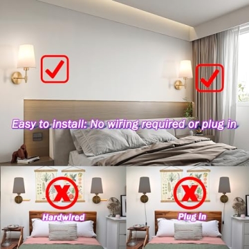 Slywise Wireless Battery Wall Sconces Set of Two