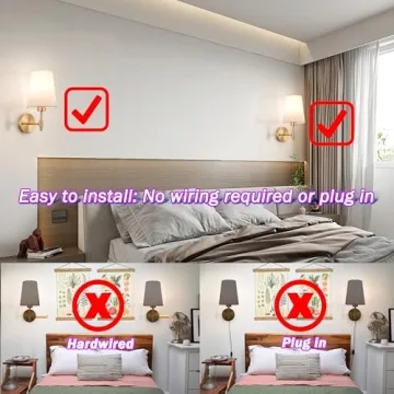 Slywise Wireless Battery Wall Sconces Set of Two