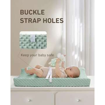 Changing Pad Cover, Ultra Soft Minky Dots Plush Changing Table Covers for Baby Girls and Boys, 2 Pack (Roman Green & Lily White)