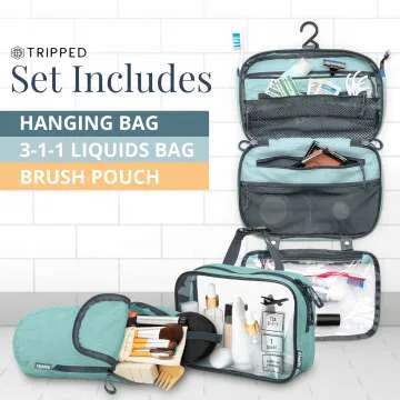 Travel Toiletry Kit: TSA Compliant Hanging Organizer