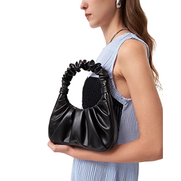 JW PEI Gabbi Vegan Leather Hobo Handbag Black