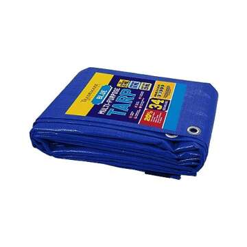 Large Waterproof Tarp Thick Poly Tarpaulin Ideal for Canopy Tents, Boats, RV or Pool Covers - Multip...