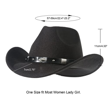 Lanzom Classic Felt Cowboy Hat for Stylish Western Look