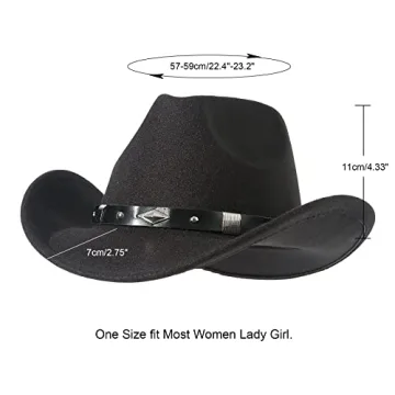 Lanzom Classic Felt Cowboy Hat for Stylish Western Look