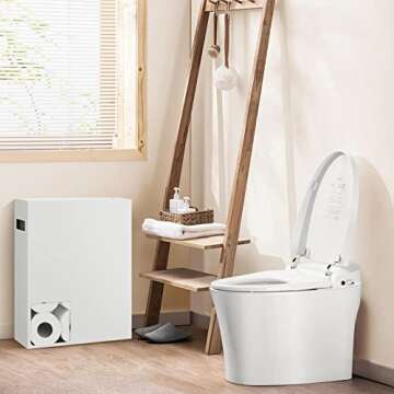 Toilet Paper Storage Organizer, Toilet Paper Holder Dispenser, 12 Rolls Compatible, White