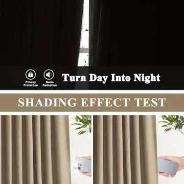 Vision Home Brown Pinch Pleated Full Blackout Curtains Linen Blended Room Darkening Window Curtains 108 inch for Living Room Bedroom Thermal Insulated Pinch Pleat Drapes with Hooks 40" Wx108 Lx2