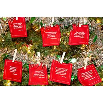 Five Star Napkins Christmas Quotes Cocktail Napkins - Red Cotton - 4.5" x 4.5" - Single Use - Party,...