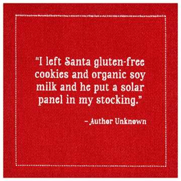 Five Star Napkins Christmas Quotes Cocktail Napkins - Red Cotton - 4.5" x 4.5" - Single Use - Party, Events, Holiday (50 x)