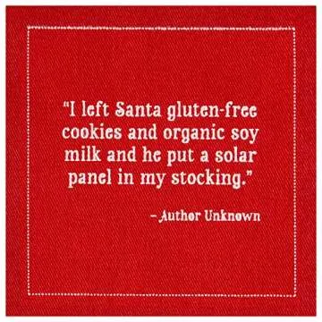 Five Star Napkins Christmas Quotes Cocktail Napkins - Red Cotton - 4.5" x 4.5" - Single Use - Party, Events, Holiday (50 x)