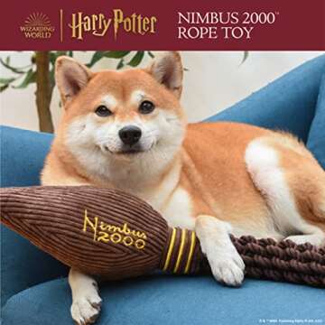 Harry Potter Nimbus 2000 Rope Pet Toy | Rope Tug Toy for Dogs | Nimbus 2000 Dog Toy for Tugging with...
