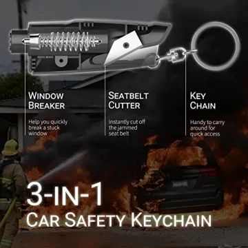 SINSEN Window Breaker & Seatbelt Cutter Safety Keychain