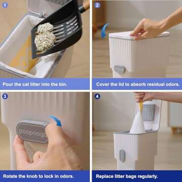 Odor-Free Cat Litter Trash Can for Pet Waste Disposal