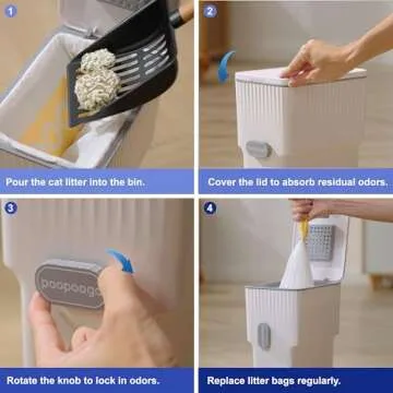Odor-Free Cat Litter Trash Can for Pet Waste Disposal