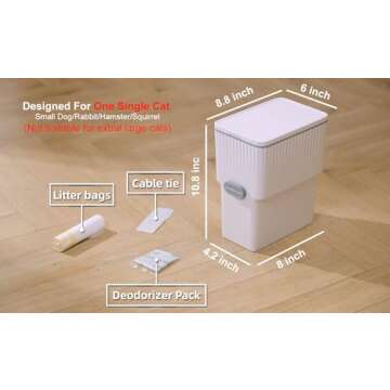 Odor-Free Cat Litter Trash Can for Pet Waste Disposal