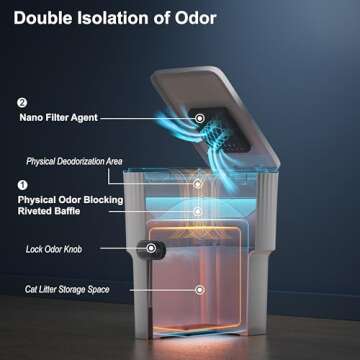 Odor-Free Cat Litter Trash Can for Pet Waste Disposal
