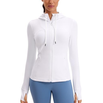 CRZ YOGA Butterluxe Women's Hooded Workout Jacket - Zip Up Athletic Essential