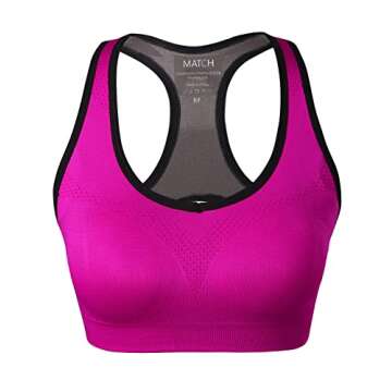 Match Racerback Sports Bras for Women – Padded Seamless Strappy Workout Tops for Yoga Gym Running ...