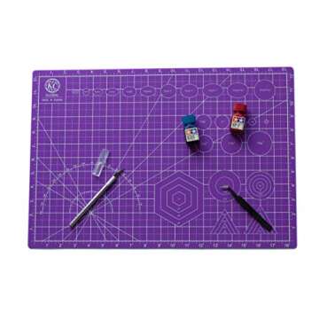 KC GLOBAL A3 (19"x13") Professional Grade Self-Healing Cutting Mat (Purple) - Odor-Free, Double-Sided, Eco-Friendly, Non-Slip, Premium Desk mat for DIY, Crafting, Model Building,and Art Projects