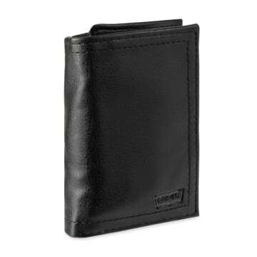 Levi's Men's Trifold Wallet - Sleek and Slim Includes ID Window and Credit Card Holder,Black Embosse...