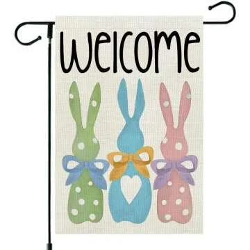 Easter Bunnies Garden Flag 12x18 Double Sided