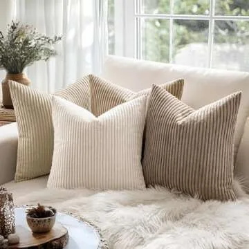 MIULEE Soft Corduroy Pillow Covers for Stylish Decor