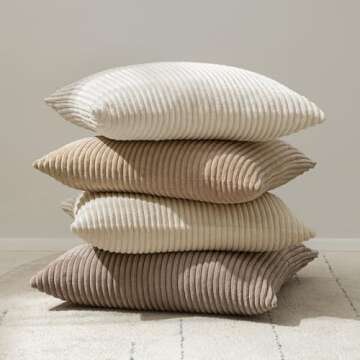 MIULEE Soft Corduroy Pillow Covers for Stylish Decor