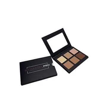 Cosmetics Cream Contour and Highlighting Makeup Kit - Contouring Foundation/Concealer Palette - Vegan, Cruelty Free & Hypoallergenic (Light) by Bedazzel Pro
