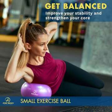 ProBody Pilates Ball Small Exercise Ball - 9 Inch Workout Ball for Stability, Barre, Yoga, Core & Ph...