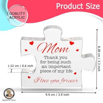 VELENTI Elegant Gift for Mom - Engraved Acrylic Puzzle