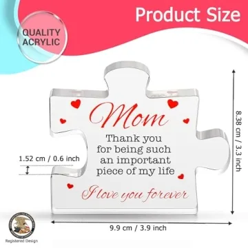 VELENTI Elegant Gift for Mom - Engraved Acrylic Puzzle