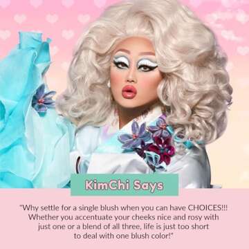 KimChi Chic Beauty Cheeky 3Some Blush Trio, Blush Makeup Palette with 3 Colors, Use Individually or Blend All Shades for Custom Look, 02 Apple Bottom Cheeks, 0.47 oz