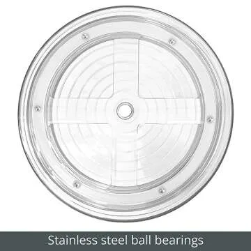 mDesign 2-Tier Lazy Susan Turntable for Kitchen Cabinets, Shelf, Table, Countertop, 9" Multi Level Rotating Organizer Carousel, Storage Turntable Organizer, Ligne Collection, 2 Pack, Clear/Chrome