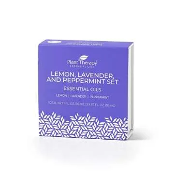 Plant Therapy Lemon, Lavender and Peppermint Essential Oil Set 10 mL (1/3 oz) 100% Pure, Undiluted, Therapeutic Grade