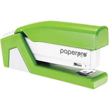 Bostitch InJoy Compact Stapler, 20 Sheet Capacity, Reduced Effort, Jam-Free, Green/White