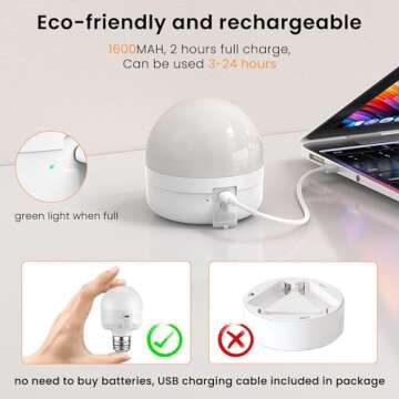 SCOPOW Rechargeable Light Bulb with Remote Control