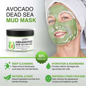 Clay Mask Avocado Dead sea Mud Stick Mask Natural Organic Green Tea Mud Mask Deep Cleansing Blackhea...