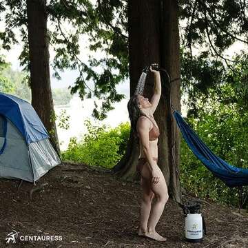 Centauress Portable Camping Shower Pump w/Safety Valve (45 PSI)- Portable Shower for Camping - Surf Rinse Kit - Beach Shower Pump – Camping Showers - Camp Shower Kit - Portable Outdoor Shower Camping