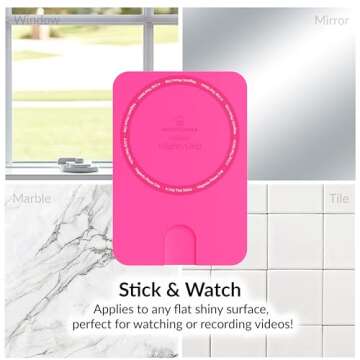 Velvet Caviar Suction Cup Phone Case Mount Compatible with MagSafe Devices Only - Magnetic Silicone Sticky Phone Grip Holder for iPhone Back of Phone - Mirror Gripper (Hot Pink)
