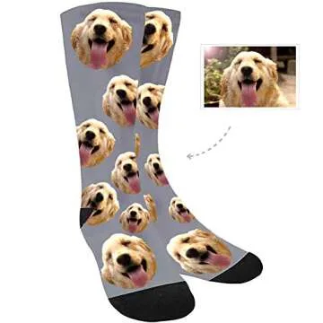 Kervaky Custom Socks with Face Dog Socks, Your Photo on Personalized Novelty Socks with Picture for Men Women