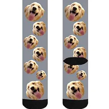 Kervaky Custom Socks with Face Dog Socks, Your Photo on Personalized Novelty Socks with Picture for Men Women