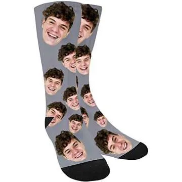 Kervaky Custom Socks with Face Dog Socks, Your Photo on Personalized Novelty Socks with Picture for Men Women