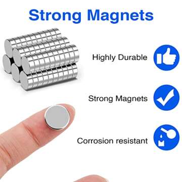 TRYMAG 60Pcs Strong Rare Earth Magnets for Fridge & Crafts
