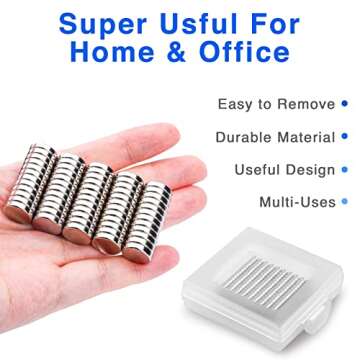 TRYMAG 60Pcs Strong Rare Earth Magnets for Fridge & Crafts