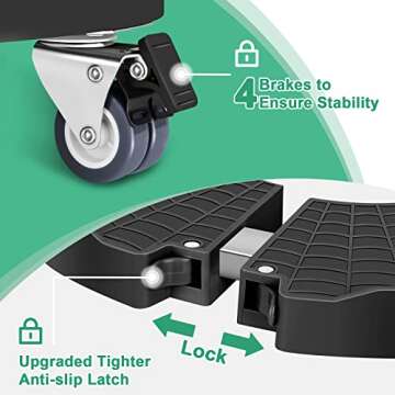 sanyi Plant Caddy with Wheels, Adjustable 12 14 16 18 Inch Plant Stand with Wheels, Large Plant Dolly Cart for Garden Patio Planters Vertical Tower Umbrella Base Plant Pots Barrel Riser Trash Can